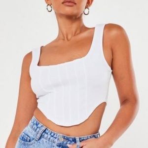 NWT Missguided scuba crepe corset crop top